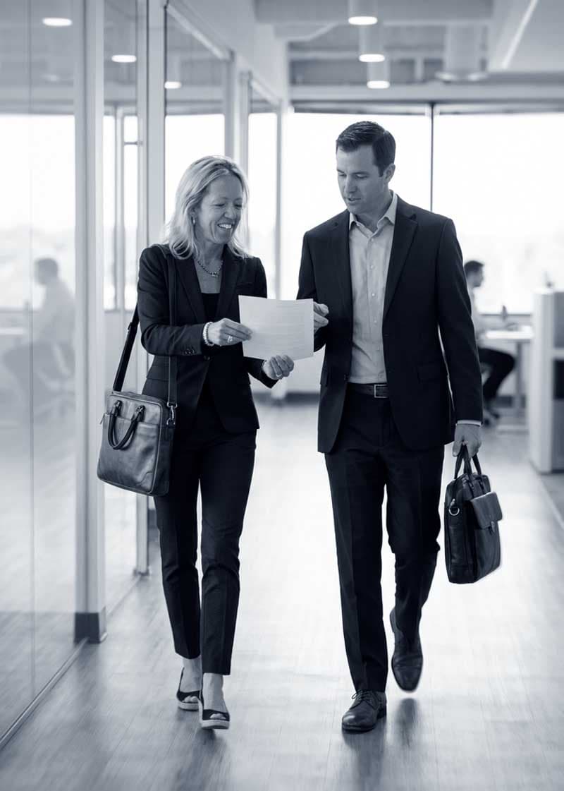 Jennifer Quinn reviewing a role with a client