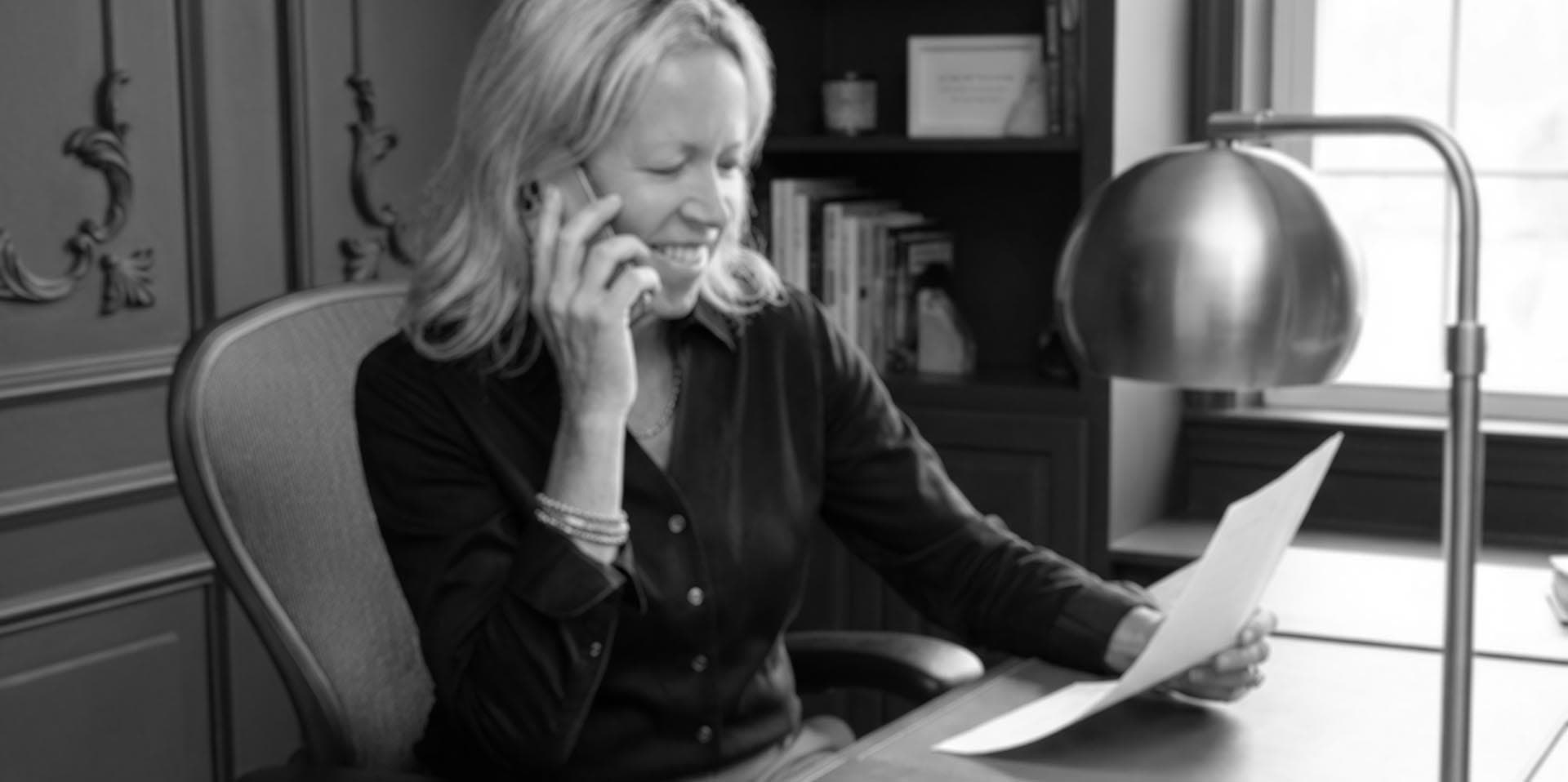 Jennifer Quinn on a call with a client